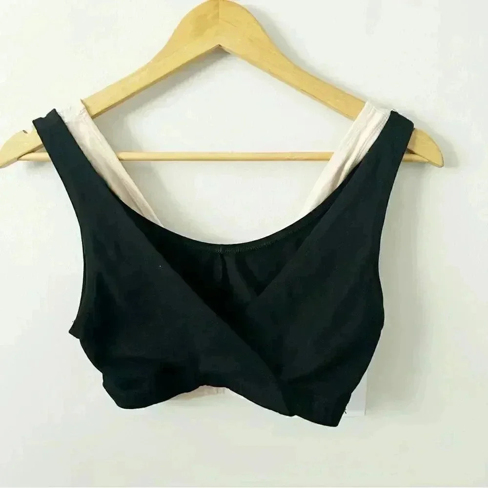 NWT Nordstrom 2pk plunge black/tan bralettes S